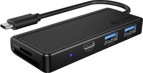 Stacja dokująca USB-C® ICY BOX IB-HUB1423CR-C3, ext. USB 3.0 HUB mit Kartenleser, USB-C zu 2x USB-A, 1x USB-C, zintegrow
