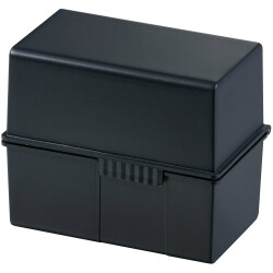 HAN 976-K-13 Card Index Box A6 Landscape Blk incl. 100 Ruled Cards 400 Card Cap