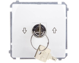 Simon Basic Łącznik żaluzjowy z kluczem trzypozycyjny ,I-0-II, biały BMWZK.01/11