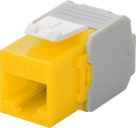 CAT 6A gniazdo Keystone RJ45, UTP, 500 MHz - Wersja kolorystyczna Żółty