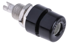 Gniazdo bananowe Żeński Połączenie lutowane typ Gniazdo bananowe Czarny 32A Hirschmann Test & Measurement rozmiar 4 mm