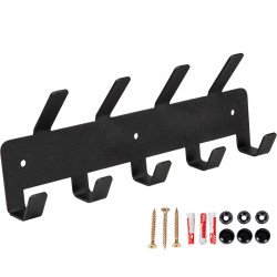 Wieszak metalowy klasyczny na ubrania czarny mat loft 9 haków