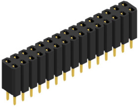 Socket header, 30 pole, pitch 2.54 mm, straight, 10026354