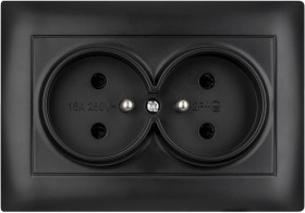 Gniazdo podwójne z uziemieniem VCX LC 16 Czarny