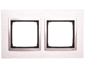 Simon 54 Nature Ramka podwójna metal INOX KLASYCZNY DRN2/77