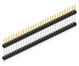 Pin header, 30 pole, pitch 2.54 mm, straight, black, SL514730S