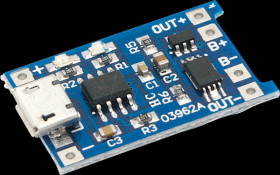 Developer boards - Charger board for 3.7V Li batteries, Micro-US