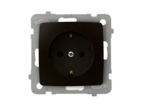 KARO Gniazdo pojedyncze z uziemieniem schuko IP-20 zaciski gwintowe czekoladowy metalik GP-1SS/m/40 OSPEL