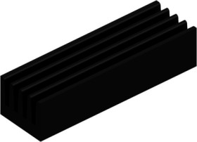 IC heatsink, (L x W x H) 26 x 8 x 6 mm, 26 K/W, black anodized, 10037166