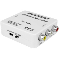 MegaSat 0900196 HD Video Converter AV to HDMI 1920 x 1080 Pixels White