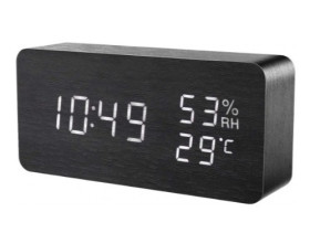 BUDZIK ZEGAR TERMOMETR HIGROMETR - CZARN