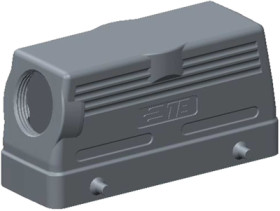 Housing, size HB24, die-cast aluminum, PG21, angled, clip locking, IP65, T1210241121-000