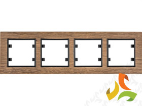 LUMINA PASSION Ramka 4 poczwórna pozioma antyczny dąb WL9246 HAGER