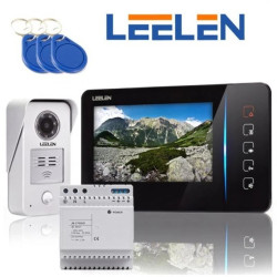 Zestaw wideodomofonowy z monitorem 7cali JB305_N60 / No15nc + zasilacz na szynę DIN + 3xbrelok (z czytnikiem)