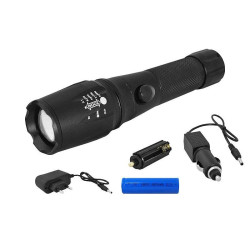 Latarka ręczna LTC LL45 T6 8W Zoom, akumulatorowa 12V/230V