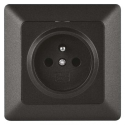 Gniazdo pojedyncze FRENCH IP20 antracyt EMOS A6001.2