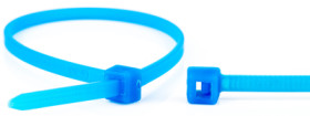 Cable tie, ETFE, (L x W) 100 x 2.5 mm, bundle-Ø 22 mm, blue, -46 to 150 °C, 14032671