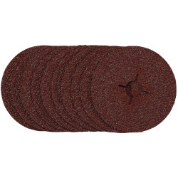 Draper 68376 Fibre Sanding Discs, 115mm, 24 Grit, (Pack of 10)
