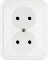 Gniazdo podwójne bez uziemienia 2x2P