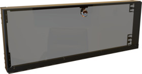 Door panel, foldable, steel/acrylic, (W x H x D) 483 x 177 x 41 mm, black, RMSC1904BK1