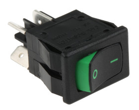 Przełącznik kołyskowy Wł.-wył. Nie 8 A DPST Zielony Carlingswitch