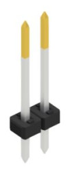 Pin header, 2 pole, pitch 2 mm, straight, black, 10062205