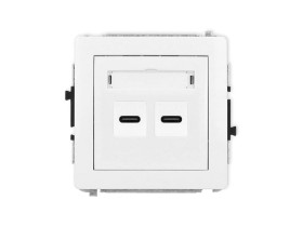 DECO Mechanizm gniazda podwójnego 2xUSB C-C biały mat 25DGUSB-8 KARLIK