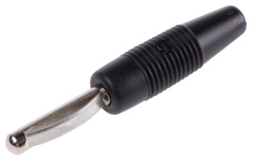 Wtyk bananowy, 30A, Męski, 30 V ac, 60 V dc, 51mm, Czarny