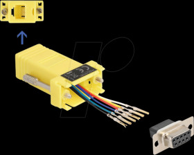 67081 Adapter D-Sub 9 Pin jack &gt; RJ12 jack Mounting kit, yellow