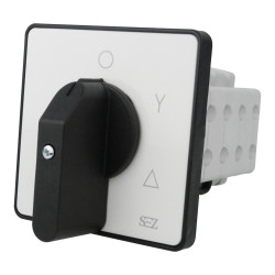 Łącznik krzywkowy 0-Y-Δ 63A 500V 3 fazowy z dźwignią oraz szyldem do sterowania silnikami asynchronicznymi SEZ S63 JD 9551 A6