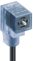 VC 1A-1-3-226/2 M, przewód PUR 3x0,5mm2 o dł. 2m, złącze żeńskie (gniazdo) 2+2PE, rozstaw 9,4mm, LED + warystor, 24V AC/DC, LUMB