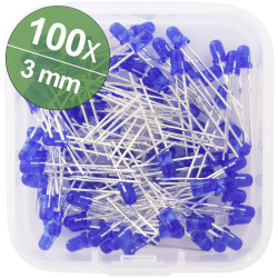 Quadrios 1802O020 LED set Blue 3 mm 20 mA 3.0 V Wired LEDs 3mm