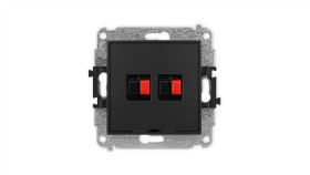Icon Mechanizm Gniazda Głośnikowego Podwójnego, Bez Pola Opisowego Czarny Mat...