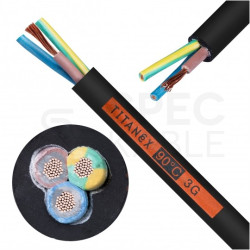 Kabel przemysłowy gumowy TITANEX OnPD / H07RN-F 3x16mm2 czarny 450/750V zewnętrzny olejoodporny linka Nexans