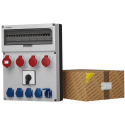 Rozdzielnica budowlana z łącznikiem GR-S/FI 32A 3x16A 5x230V Schuko Doktorvolt DV-6640-D