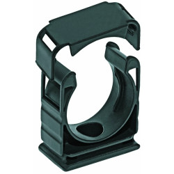 Tubing holders, (W x H) 21.5 x 25.4 mm, head Ø 15.8 mm, PA, black, for hose mounting, 15030028211