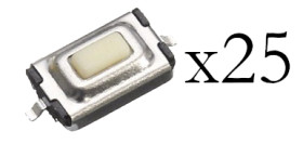 Opencircuit Tactile buttons SMD 3x6x2.5mm - 25 pieces