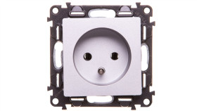 Valena Life Gniazdo Pojedyncze Z/U 2P+Z Aluminium 753381
