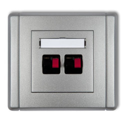 FLEXI Gniazdo głośnikowe podwójne srebrny metalik 7FGG-2