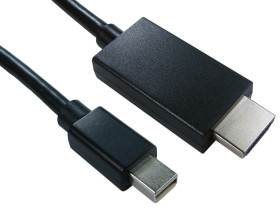 Kabel DisplayPort długość 2m B: HDMI A: Złącze DP (Display Port) Mini męskie RS PRO 1080p