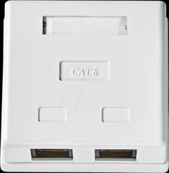 CCGB89110WT Surface-mounted, RJ45 socket, 2-gang