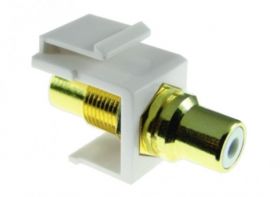 LACZNIK RCA ZLOTY KEYSTONE BIALY