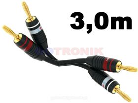 Przewody głośnikowe banan - banan 3m