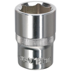 Sealey SP1218 Walldrive&#xAE; Socket 18mm 1/2&quot;sq Drive Fully Polished