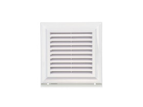 Kratka wentylacyjna 180x180 mm z siatką i kołnierzem prostokątnym 138x138 mm biała EL180A VENTIKA
