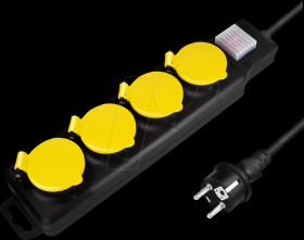 LPS254 Socket strip, 4-way, 1.5m, with switch, outdoor