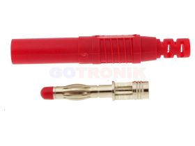 Wtyk banan 4mm czerwony Amass