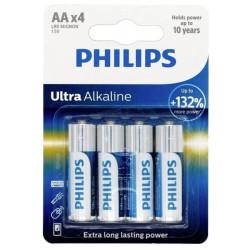 Philips 1805 Ultra LR6 AA Alkali-Manganese Batteries 1.5V 4-Pack