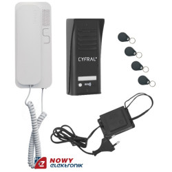 Zestaw Domof. Cosmo 1ab czarny Cyfral/1 unifon SMART /Domofonowy RFID
