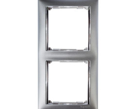 VALENA Ramka podwójna pozioma aluminium 770352